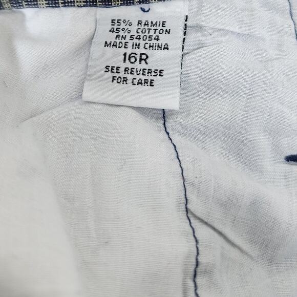 Bugle Boy Blue Walking Bermuda Blue and Gray Plaid 4 pocket Shorts W Size 16 R - Picture 10 of 10